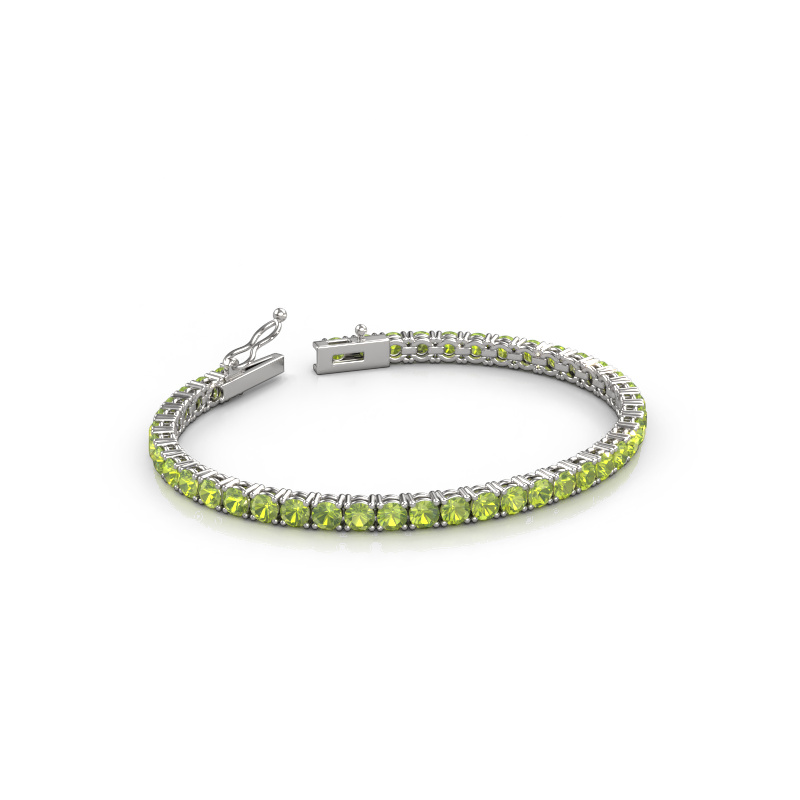 Image of Tennis bracelet Shirley 3.7 ±6,7 in 585 White gold Peridot 3.7 mm