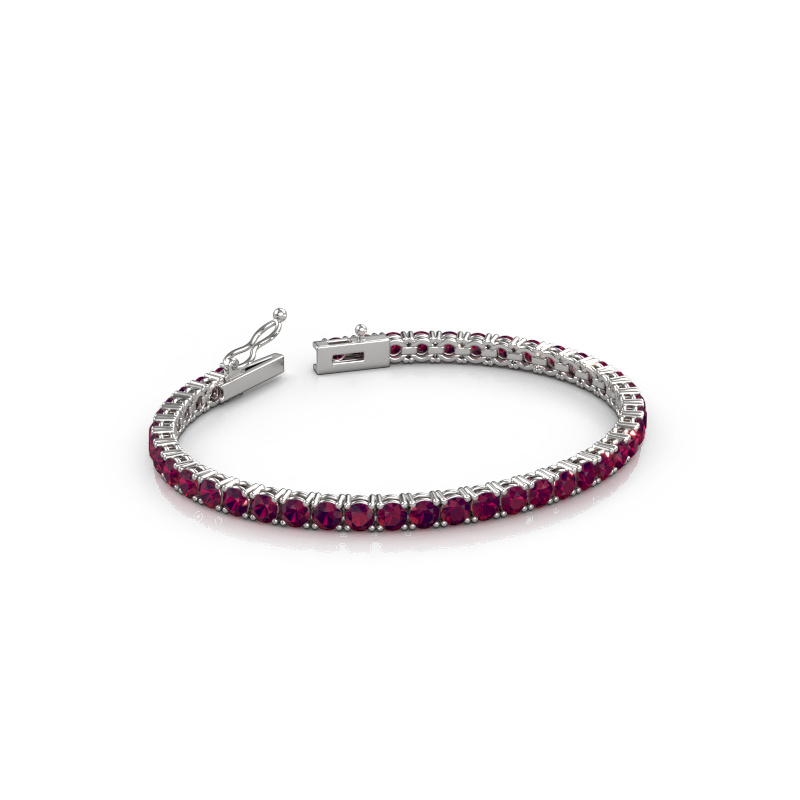 Image de Bracelet tennis Shirley 3.7 ±17 cm 585 Or blanc Rhodolite 3.7 mm