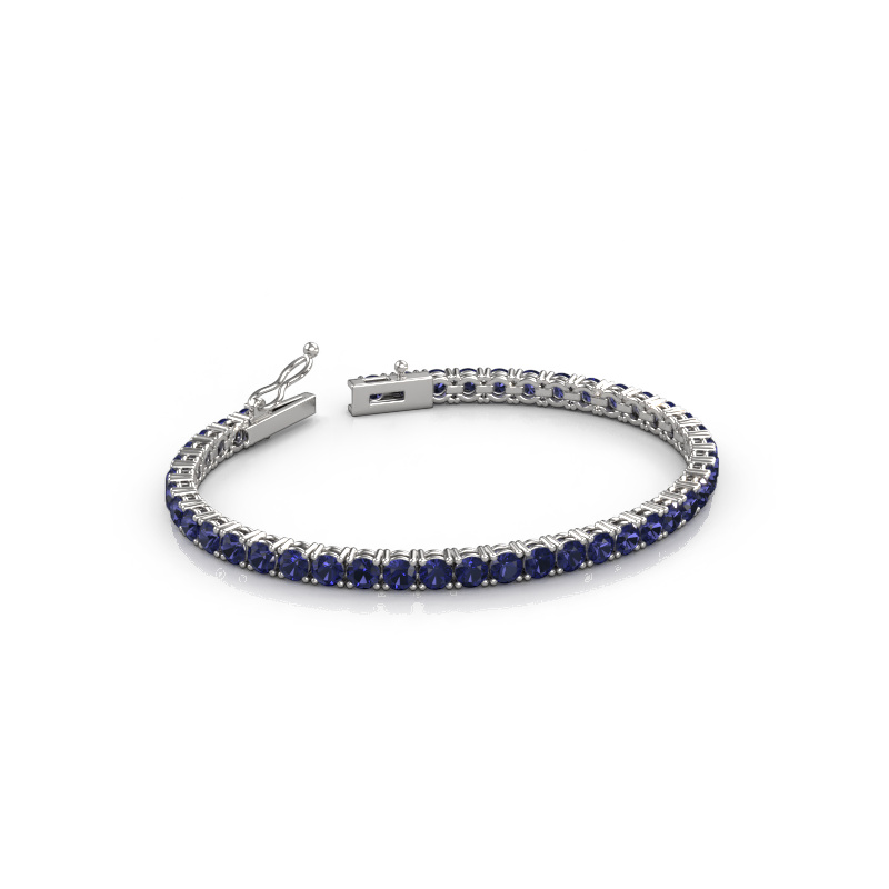 Image of Tennis bracelet Shirley 3.7 ±6,7 in 585 White gold Sapphire 3.7 mm
