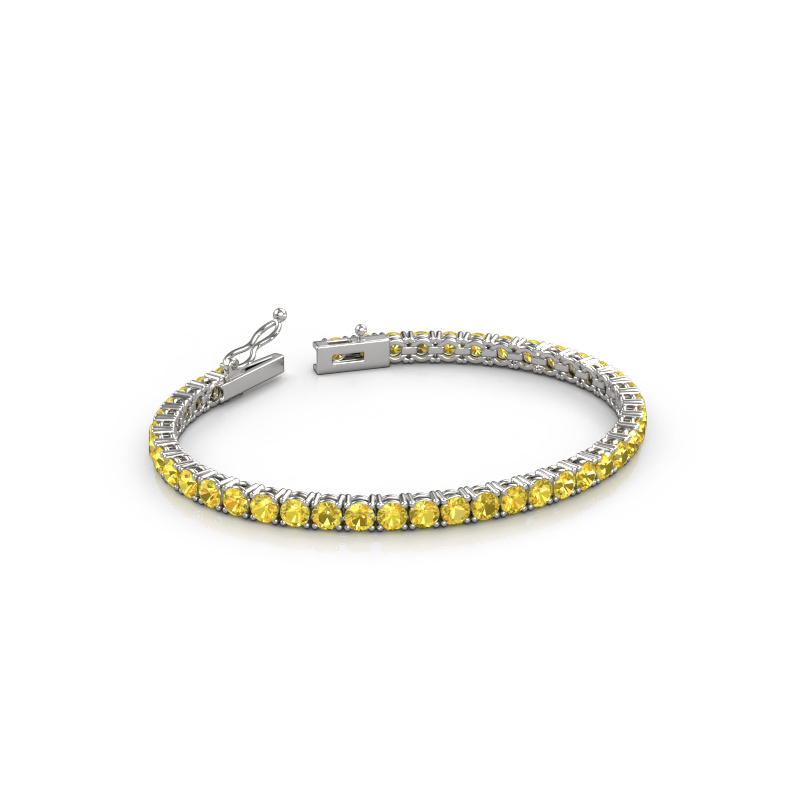 Image de Bracelet tennis Shirley 3.7 ±17 cm 585 Or blanc Saphir jaune 3.7 mm