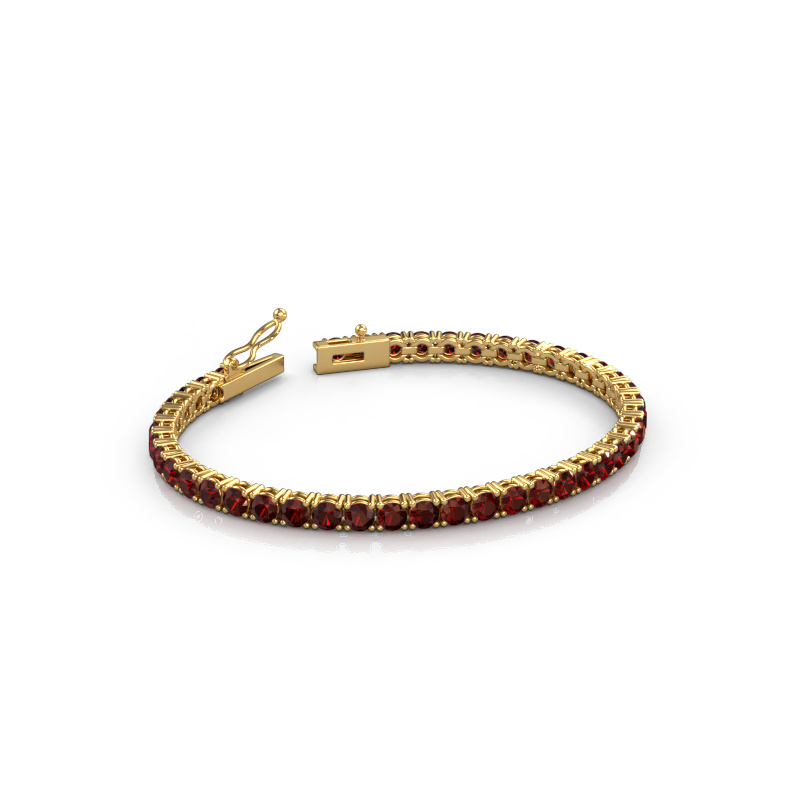 Image of Tennis bracelet Shirley 3.7 ±6,7 in (17 cm) 585 Gold Garnet 3.7 mm