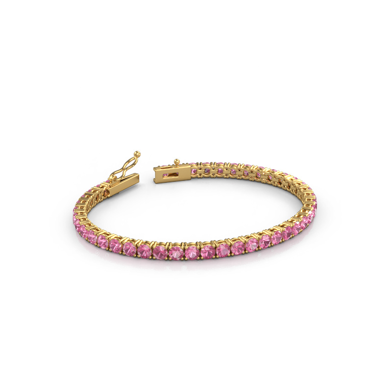 Image de Bracelet tennis Shirley 3.7 ±17 cm 585 Or jaune Saphir rose 3.7 mm