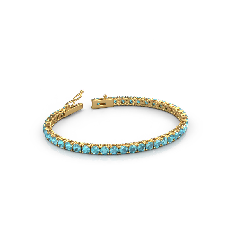 Afbeelding van Tennisarmband Shirley 3.7 ±17 cm 585 Goud Blauw topaas 3.7 mm