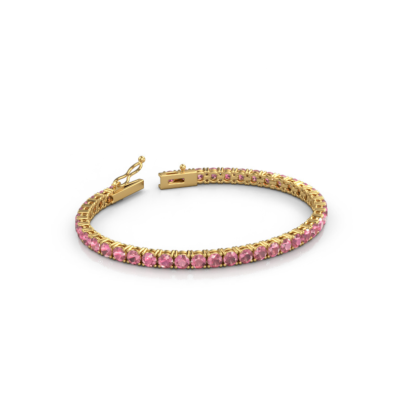 Afbeelding van Tennisarmband Shirley 3.7 ±17 cm 585 Goud Toermalijn pink 3.7 mm