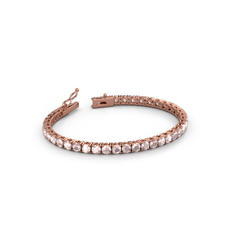 Afbeelding van Tennisarmband Shirley 4.0 ±17 cm 585 Rosé goud Morganiet champagne 4 mm