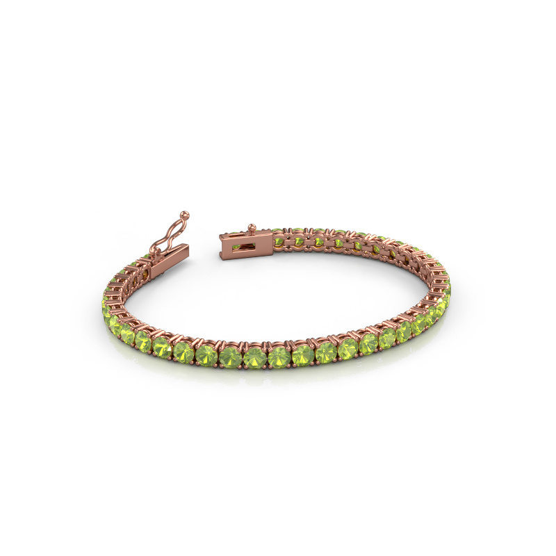Image de Bracelet tennis Shirley 4.0 ±17 cm 585 Or rose Péridot 4 mm