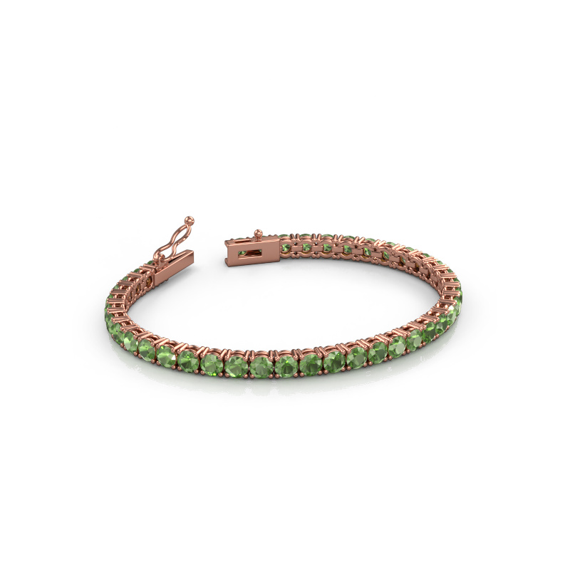 Afbeelding van Tennisarmband Shirley 4.0 ±17 cm 585 Rosé goud Toermalijn groen 4 mm