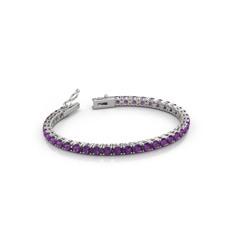 Image of Tennis bracelet Shirley 4.0 ±6,7 in 585 White gold Amethyst 4 mm