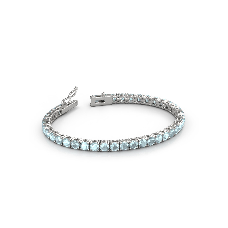 Image of Tennis bracelet Shirley 4.0 ±6,7 in (17 cm) 585 White gold Aquamarine 4 mm