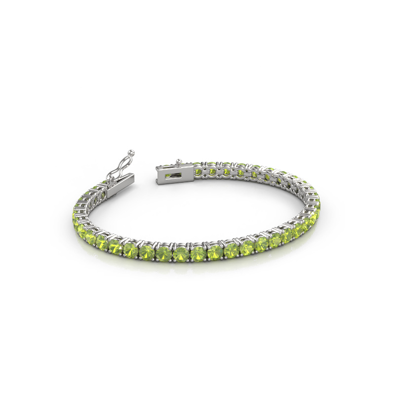 Image of Tennis bracelet Shirley 4.0 ±6,7 in 585 White gold Peridot 4 mm