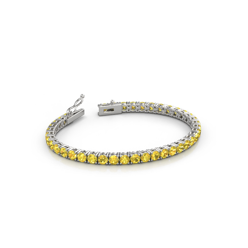 Image de Bracelet tennis Shirley 4.0 ±17 cm 585 Or blanc Saphir jaune 4 mm
