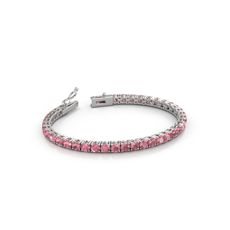 Image of Tennis bracelet Shirley 4.0 ±6,7 in (17 cm) 585 White gold Tourmaline pink 4 mm