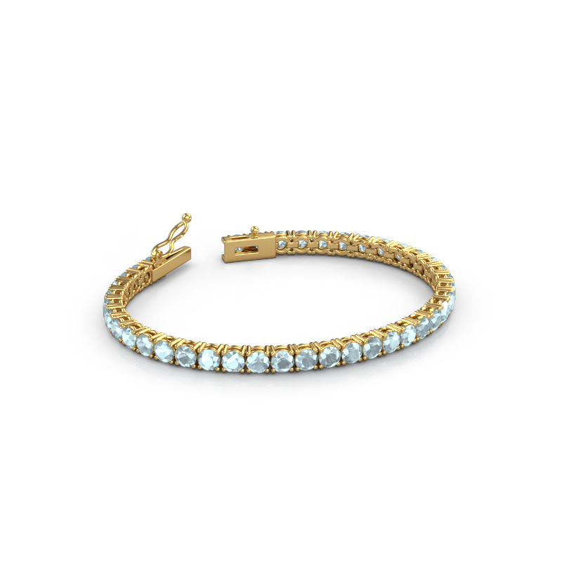 Image of Tennis bracelet Shirley 4.0 ±6,7 in 585 Gold Aquamarine 4 mm