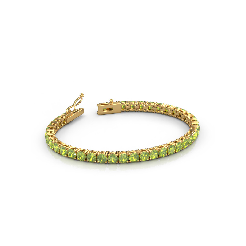 Image of Tennis bracelet Shirley 4.0 ±6,7 in (17 cm) 585 Gold Peridot 4 mm