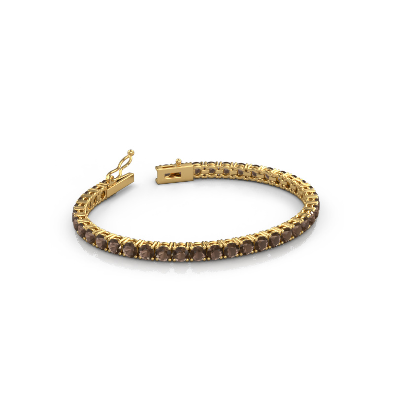 Afbeelding van Tennisarmband Shirley 4.0 ±17 cm 585 Goud Rookkwarts 4 mm