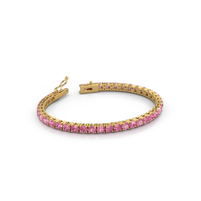 Image de Bracelet tennis Shirley 4.0 ±17 cm 585 Or jaune Saphir rose 4 mm