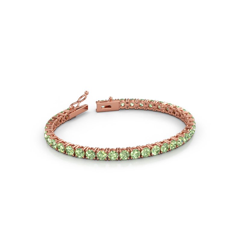 Immagine di Bracciale tennis Shirley 4.2 lab diamond ±17 cm Solido - 585 Oro rosa Diamante lab grown verde 4.2 mm
