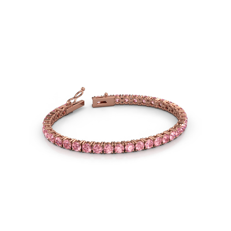 Image de Bracelet tennis Shirley 4.2 lab diamond ±17 cm Lourd - 585 Or rose Diamant synthétique roze 4.2 mm