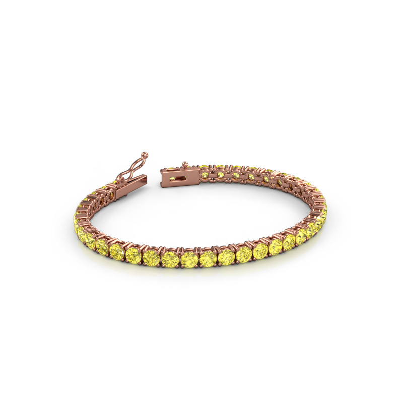 Image of Tennis bracelet Shirley 4.2 lab diamond 585 Rose gold Yellow lab grown diamond 4.2 mm