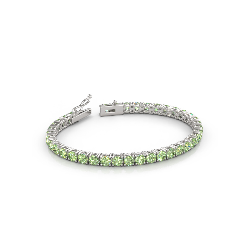 Bild av Tennisarmband Shirley 4.2 lab diamond ±17 cm Solid - 585 Vitt guld Grön labbodlad diamant 4.2 mm