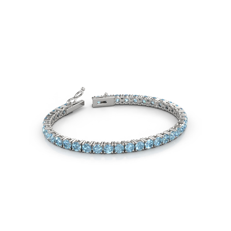 Image of Tennis bracelet Shirley 4.2 lab diamond 585 White gold Blue lab grown diamond 4.2 mm