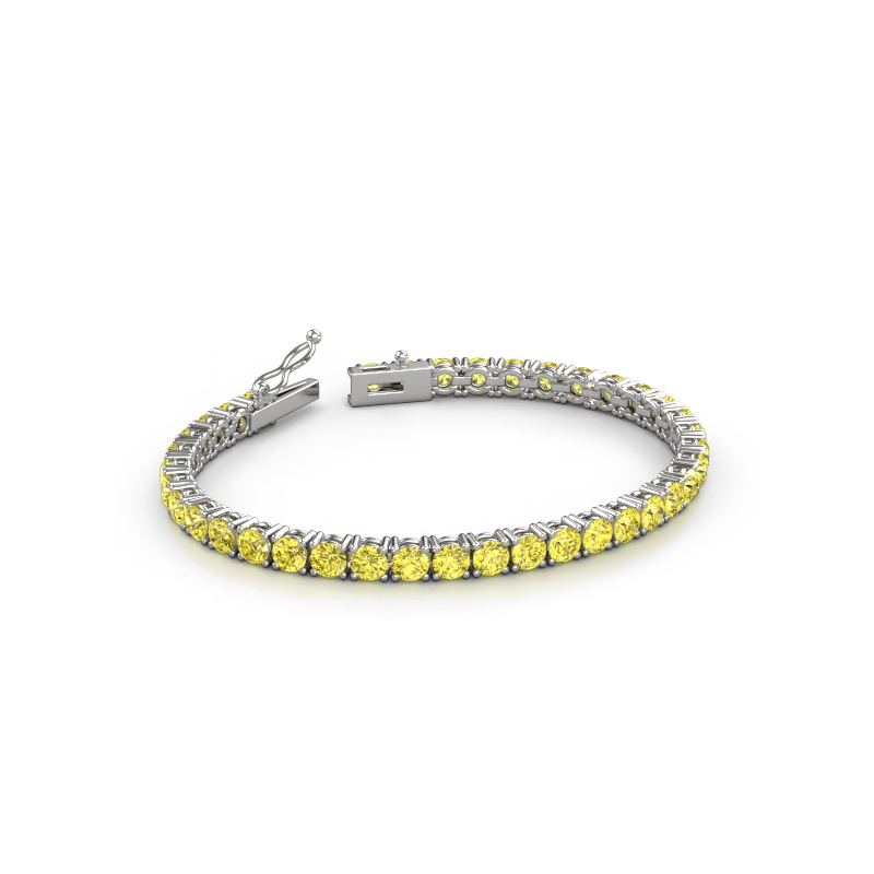 Image of Tennis bracelet Shirley 4.2 lab diamond 585 White gold Yellow lab grown diamond 4.2 mm