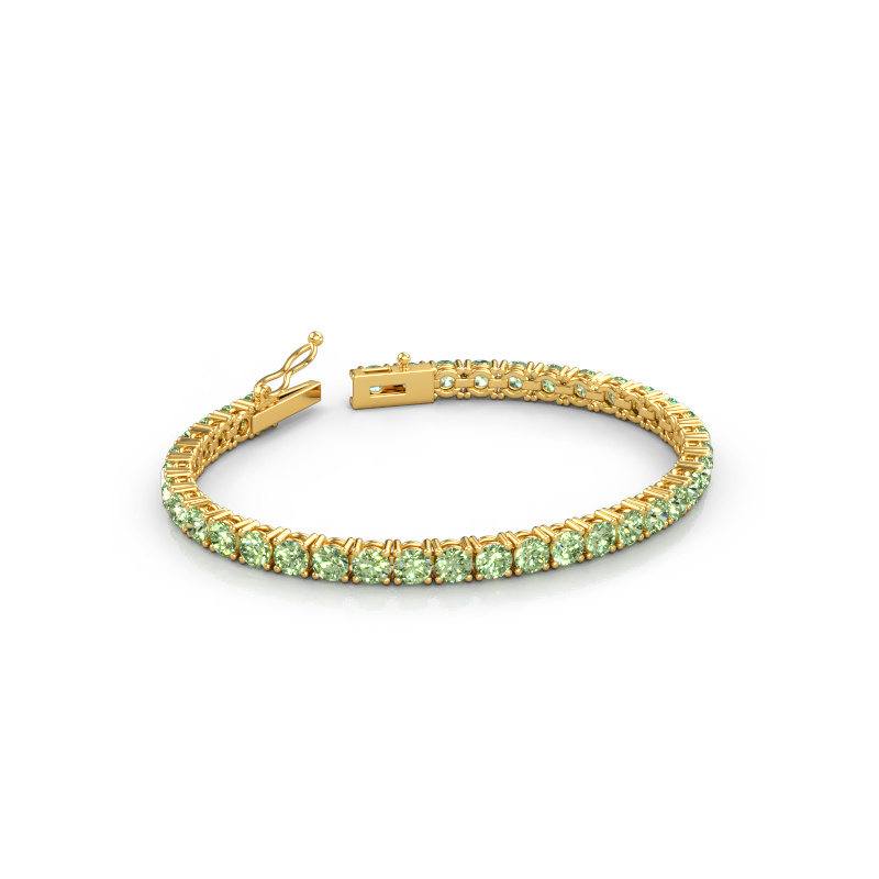 Immagine di Bracciale tennis Shirley 4.2 lab diamond ±17 cm Solido - 585 Oro Diamante lab grown verde 4.2 mm