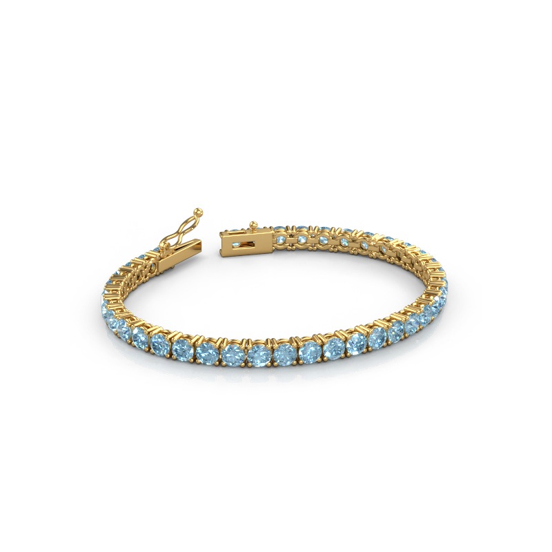 Image de Bracelet tennis Shirley 4.2 lab diamond ±17 cm Lourd - 585 Or jaune Diamant synthétique bleu 4.2 mm