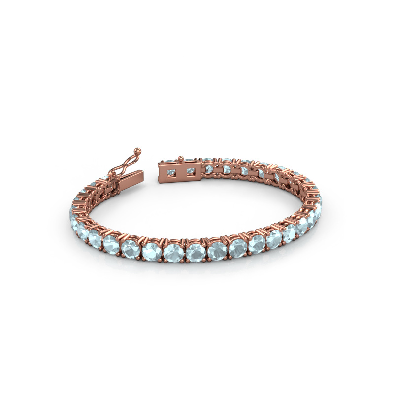 Bild von Tennisarmband Shirley 5.0 ±17 cm 585 Roségold Aquamarin 5 mm
