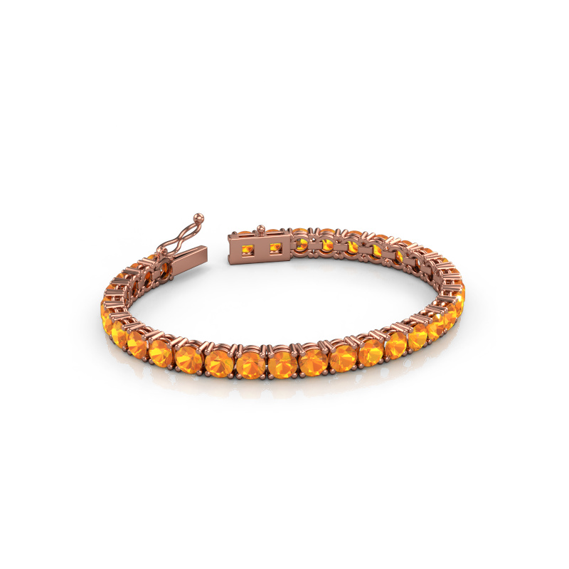 Image of Tennis bracelet Shirley 5.0 ±6,7 in (17 cm) 585 Rose gold Citrin 5 mm