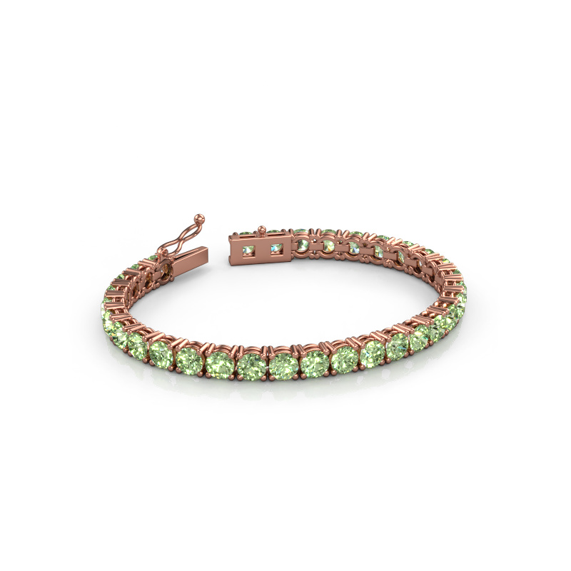 Image of Tennis bracelet Shirley 5.0 lab diamond 585 Rose gold Green lab grown diamond 5 mm