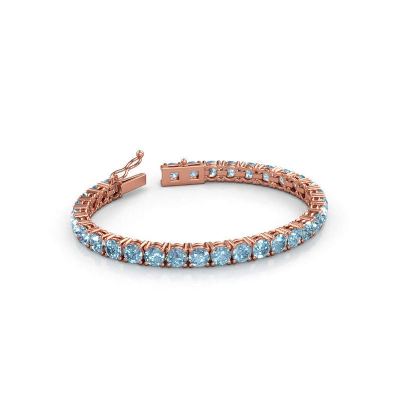 Immagine di Bracciale tennis Shirley 5.0 lab diamond ±17 cm Solido - 585 Oro rosa Diamante lab grown blu 5 mm
