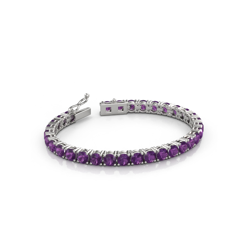 Image of Tennis bracelet Shirley 5.0 ±6,7 in 585 White gold Amethyst 5 mm