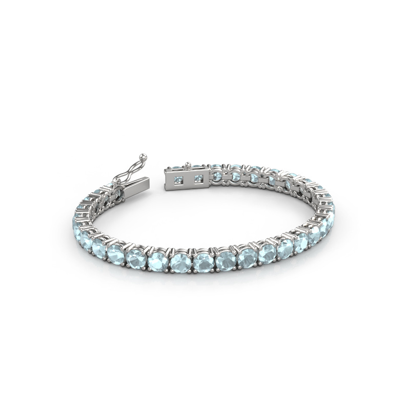 Image of Tennis bracelet Shirley 5.0 ±6,7 in (17 cm) 585 White gold Aquamarine 5 mm