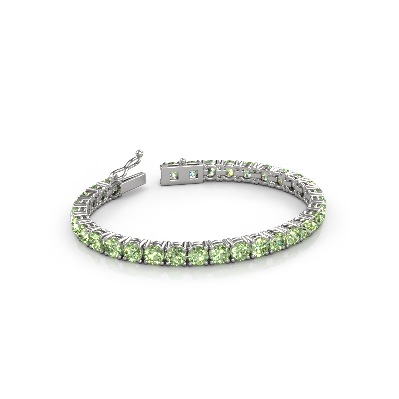 Image of Tennis bracelet Shirley 5.0 lab diamond 585 White gold Green lab grown diamond 5 mm