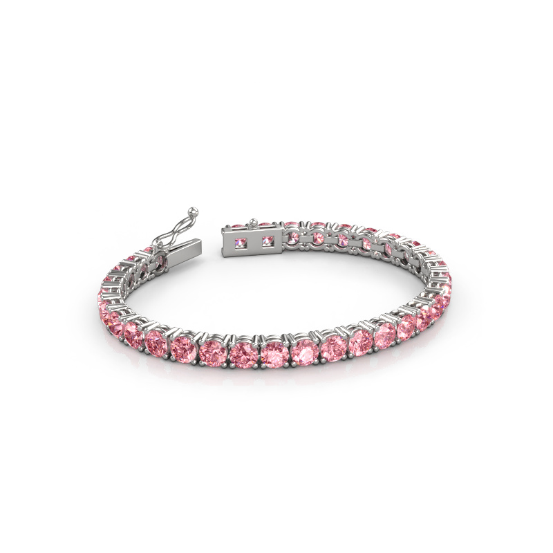 Bild von Tennisarmband Shirley 5.0 lab diamond ±17 cm Massiv - 585 Weißgold Rosa Labordiamant 5 mm