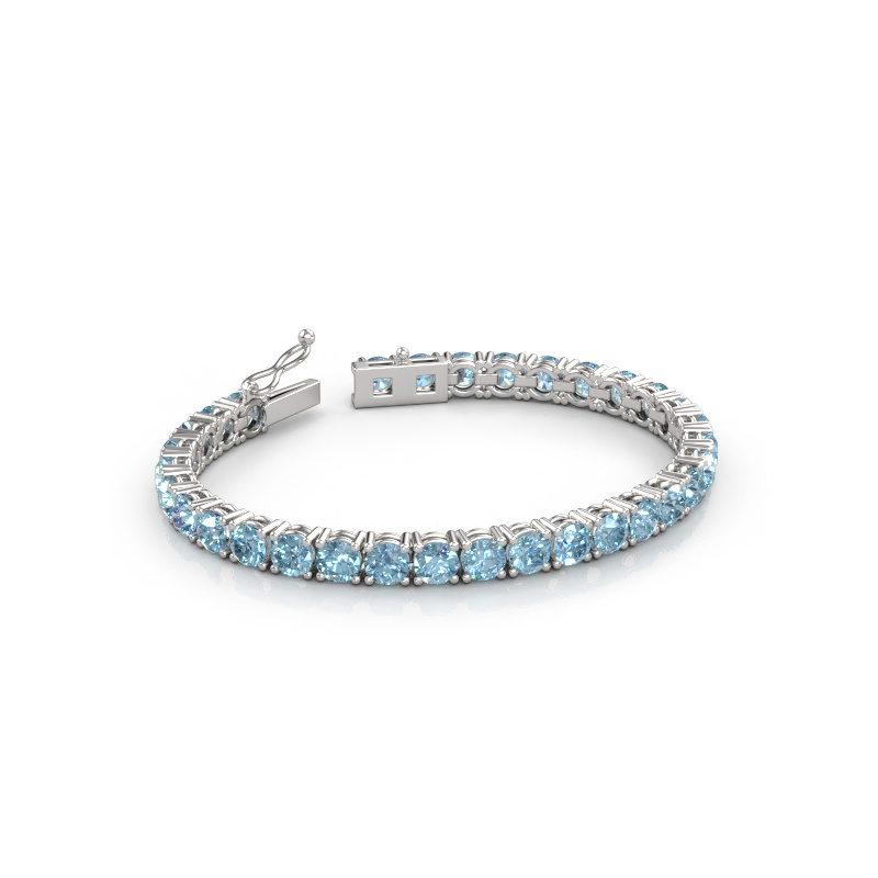 Immagine di Bracciale tennis Shirley 5.0 lab diamond ±17 cm Solido - 585 Oro bianco Diamante lab grown blu 5 mm