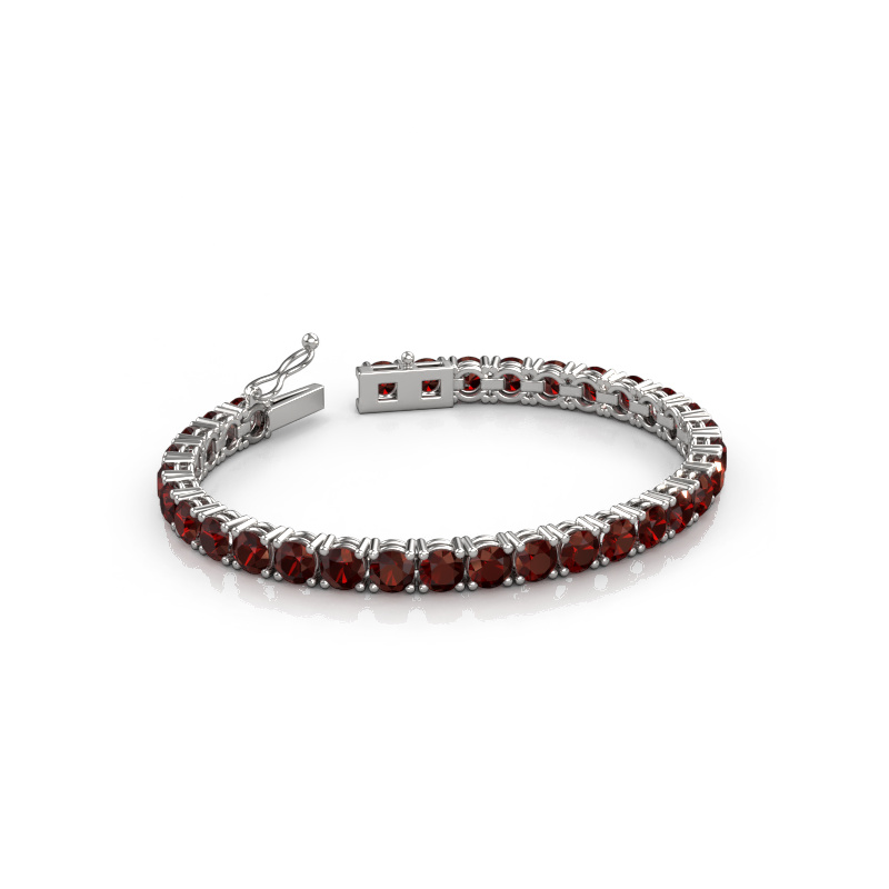 Afbeelding van Tennisarmband Shirley 5.0 ±17 cm 585 Witgoud Granaat 5 mm