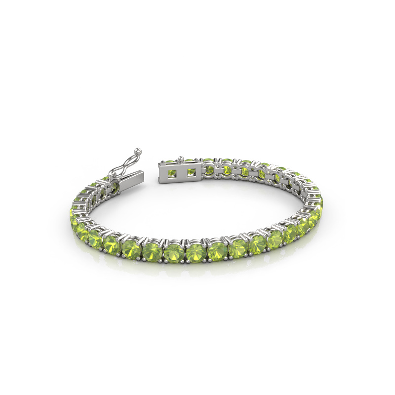 Image of Tennis bracelet Shirley 5.0 ±6,7 in 585 White gold Peridot 5 mm