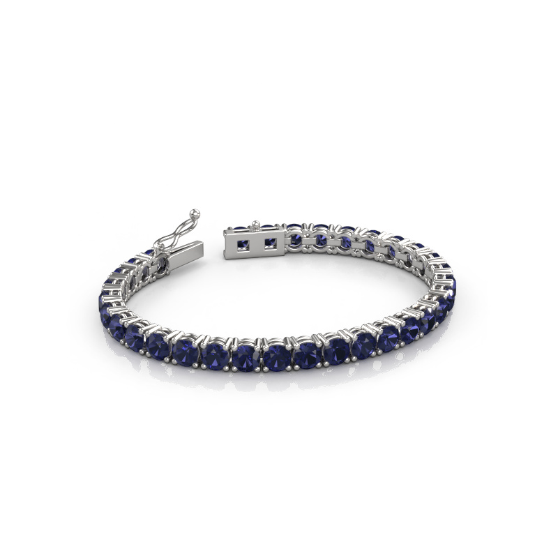 Image of Tennis bracelet Shirley 5.0 ±6,7 in 585 White gold Sapphire 5 mm