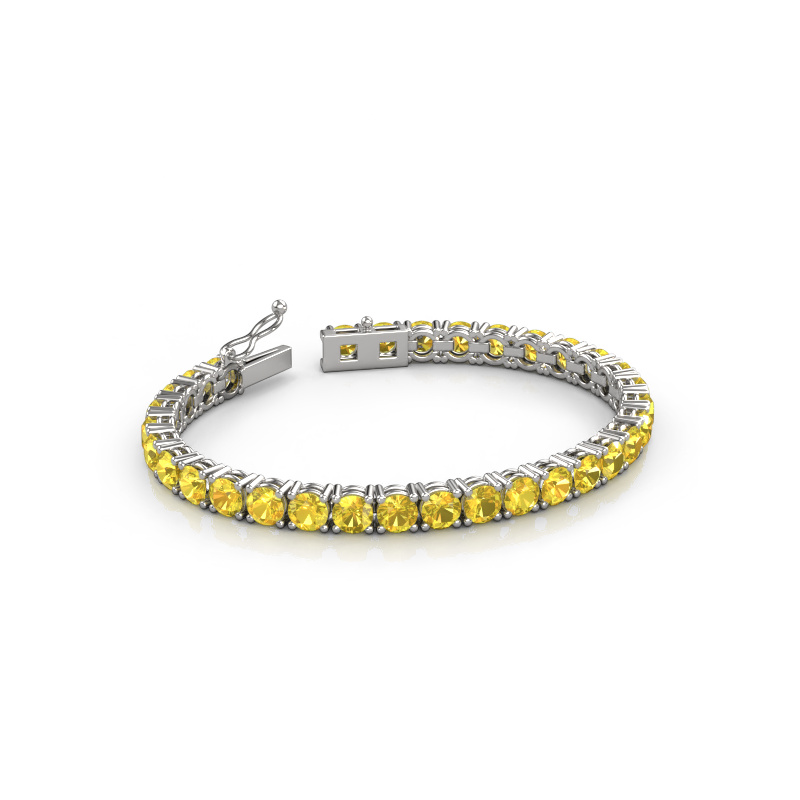 Image de Bracelet tennis Shirley 5.0 ±17 cm 585 Or blanc Saphir jaune 5 mm