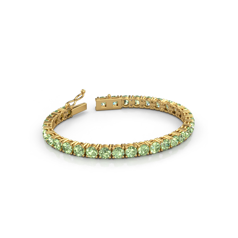 Image of Tennis bracelet Shirley 5.0 lab diamond ±6,7 in Heavy - 585 Gold Green lab grown diamond 5 mm