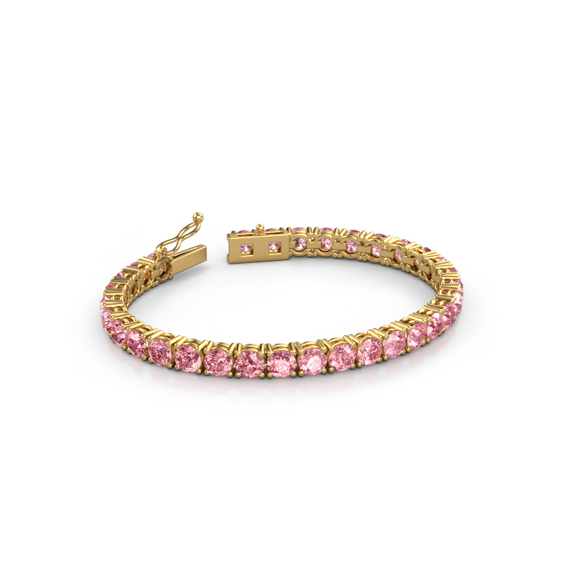 Image de Bracelet tennis Shirley 5.0 lab diamond ±17 cm Lourd - 585 Or jaune Diamant synthétique roze 5 mm