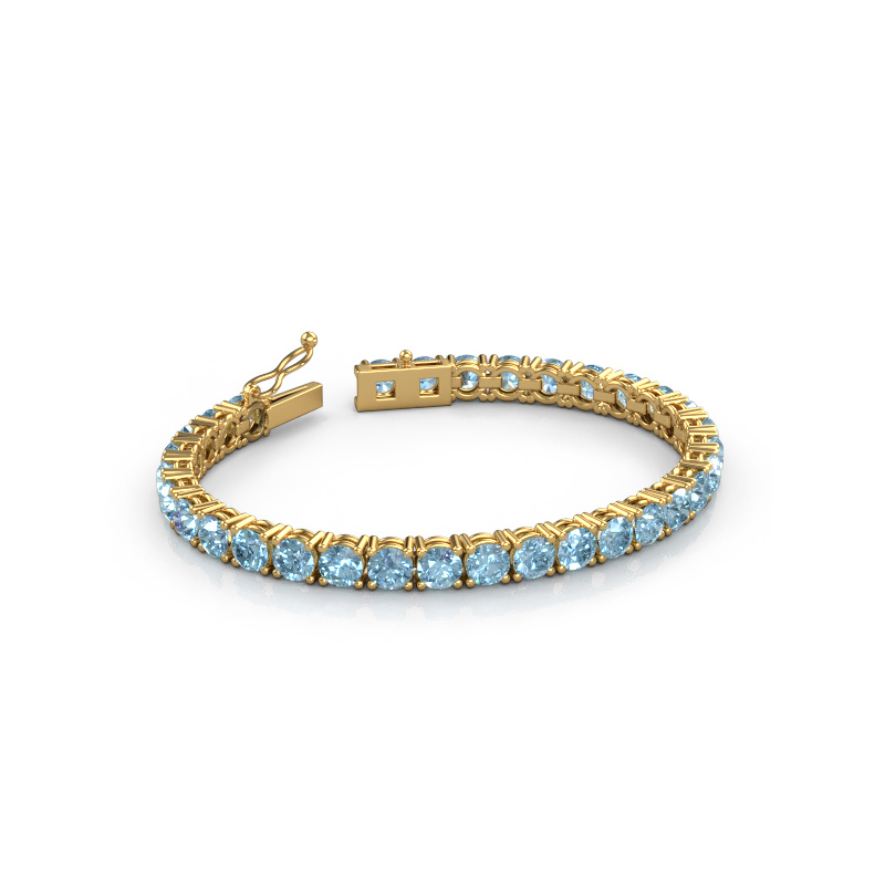 Image of Tennis bracelet Shirley 5.0 lab diamond ±6,7 in Heavy - 585 Gold Blue lab grown diamond 5 mm