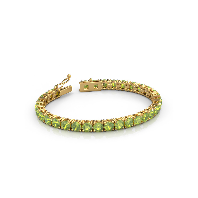 Image of Tennis bracelet Shirley 5.0 ±6,7 in (17 cm) 585 Gold Peridot 5 mm