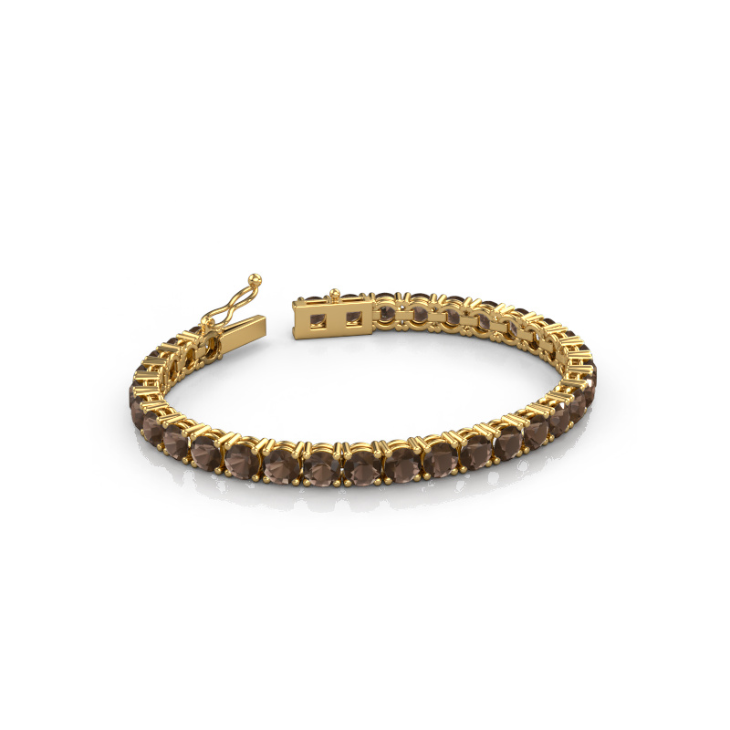 Afbeelding van Tennisarmband Shirley 5.0 ±17 cm 585 Goud Rookkwarts 5 mm