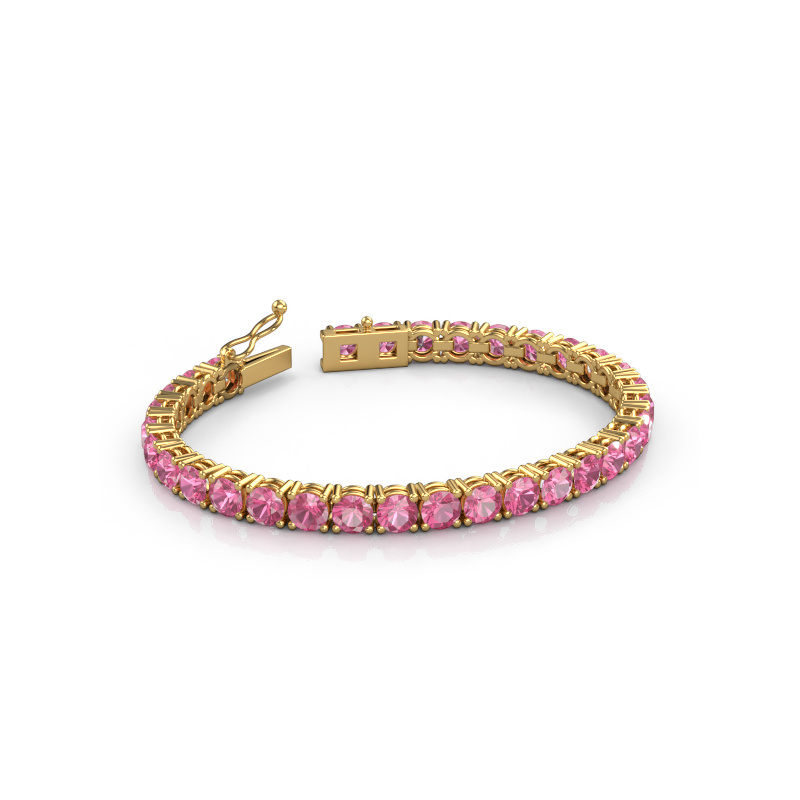 Image de Bracelet tennis Shirley 5.0 ±17 cm 585 Or jaune Saphir rose 5 mm