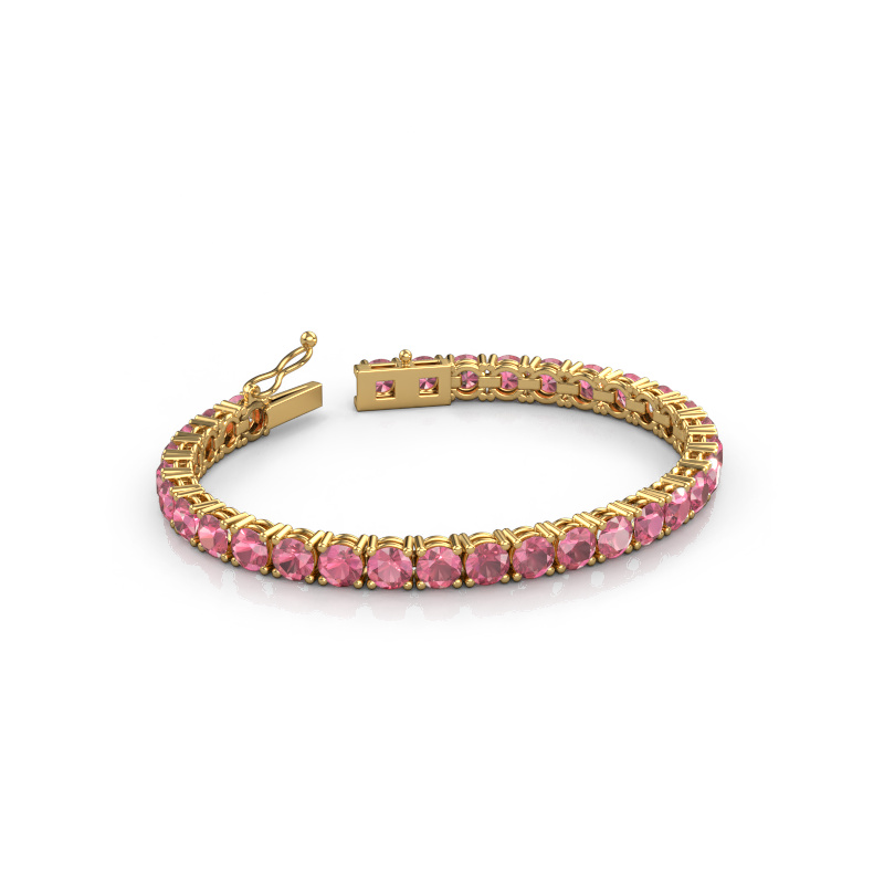 Image of Tennis bracelet Shirley 5.0 ±6,7 in 585 Gold Tourmaline pink 5 mm
