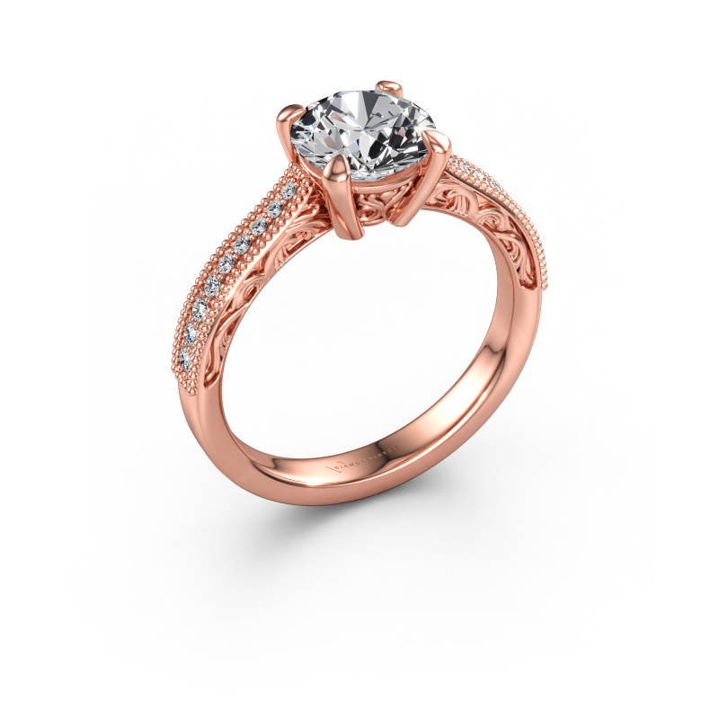 Bild av Förlovningsring Shonta RND 585 roséguld Labbodlad diamant 1.634 crt