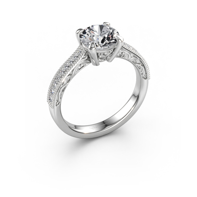 Immagine di Anello di fidanzamento Shonta RND 585 oro bianco Diamante lab grown 1.634 crt